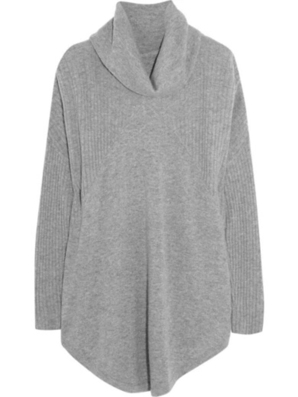 Donna Karan Gray Cowl Neck Women's Wool Cashmere Oversized Sweater Size S